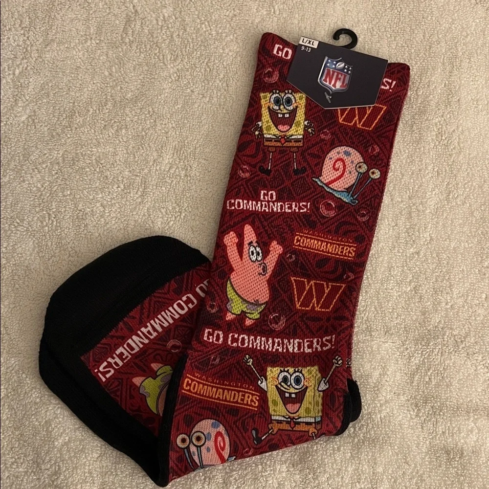 NFL Rockem - Commanders SpongeBob Men's Socks